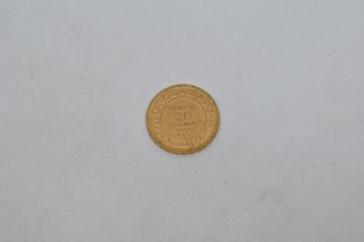 null TUNISIE. Pièce de 20 francs en or de type " Ali protectorat français " (1891...