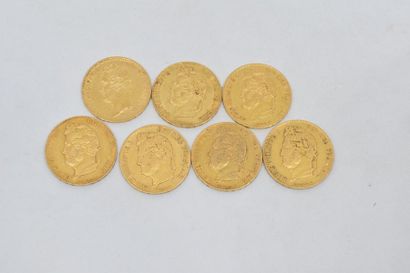 null Lot de 7 pièces. 20 Francs or Louis-Philippe (1830-1848) 7 exemplaires dont...