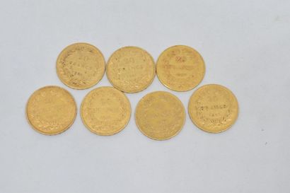 null Lot de 7 pièces. 20 Francs or Louis-Philippe (1830-1848) 7 exemplaires dont...