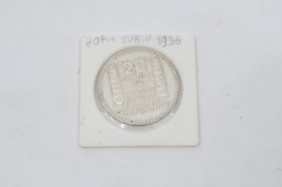 null 1 pièce. IIIème République (1871-1940). 20 Francs type TURIN 1936, G852. TT...