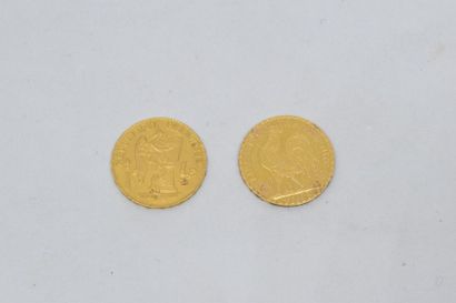 null Refrappe moderne d'une pièce de 20 Francs au Coq 1913 et et 20 Francs au Génie...