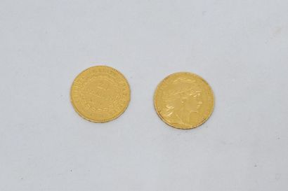null Refrappe moderne d'une pièce de 20 Francs au Coq 1913 et et 20 Francs au Génie...