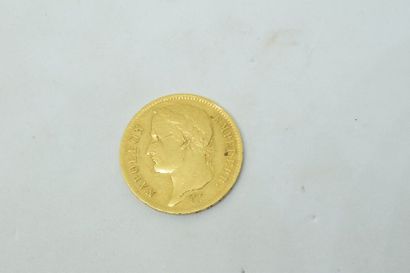 null Pièce en or de 40 Francs Napoléon Empereur tête laurée. (1813 A) 

TB à TTB....
