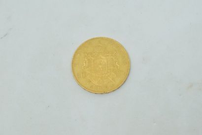 null Pièce en or de 50 Francs Napoléon III tête nue. (1856 A) 

Poids : 16.08 g....