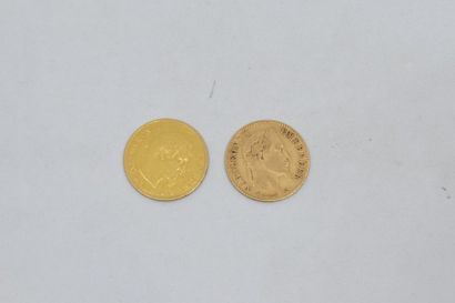 null Napoléon III 10 francs or deux exemplaires 1859 A, 1868 A. 

TB 