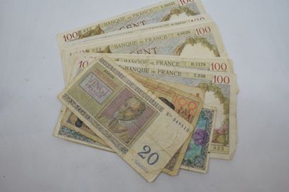 null Ensemble de billets de banque : 

100 francs Sully : 10 exemplaires, de 1939...
