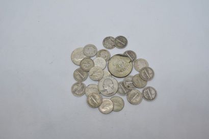 null Ensemble de pièces américaines en argent :

10 cents " Mercury Dime " (treize...