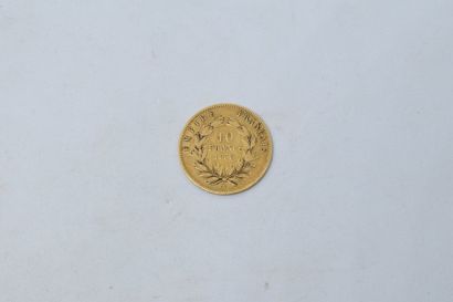 null 1 pièce de 10 Francs or Napoléon tête nue, 1856, Paris.

Poids : 3.2 g.