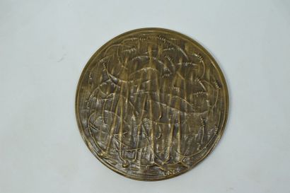 null Médaille à double face en bronze, signé LAY. 

Av/ Un hibou stylisé

Rv/ Des...