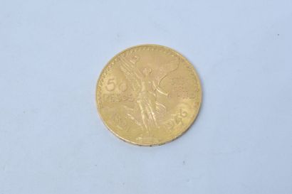 null 1 pièce en or jaune (900) de 50 pesos. (1946). 

TTB à SUP. 

Poids : 41.66...