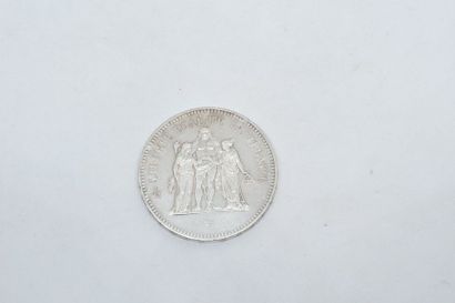 null Pièce en argent de type Hercule 50 francs.

Poids : 30 g. B à TB