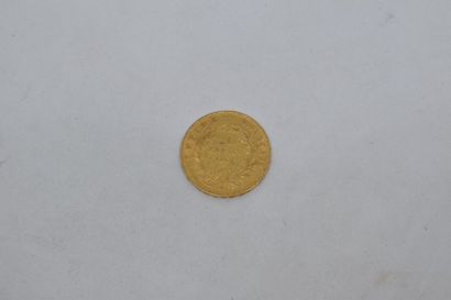null Pièce de 20 F en or de Napoléon " tête nue " : 1855 A. Poids : 6,45 g.