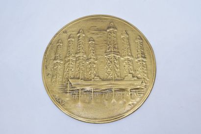 null [ ARTHUS BERTRAND ]

Médaille uniface en bronze doré représentant un paysage...