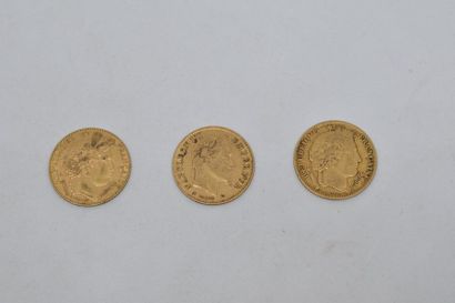 null Trois pièces en or de 10 francs

Cérès IIème République 1851 A

Avers : tête...