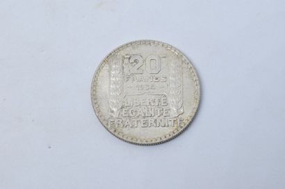 null Pièce de 20 F en argent de type Turin 1934

Avers : profil droit de la Marianne...