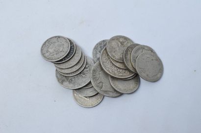 null Ensemble de pièces de monnaie en argent de type Semeuse 50 centimes, quelques...