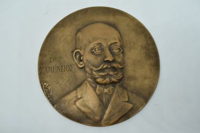 null [FRANC MACONNERIE]. 

Médaille bronze à l'effigie du Docteur Zamenhof. 

Diam...