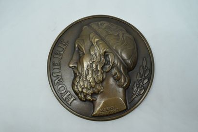 null Médaille en bronze à double face par Albert Herbemont.

Av/ Portrait d'Homere

Rv/...