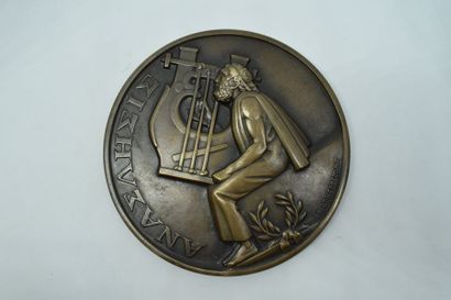 null Médaille en bronze à double face par Albert Herbemont.

Av/ Portrait d'Homere

Rv/...