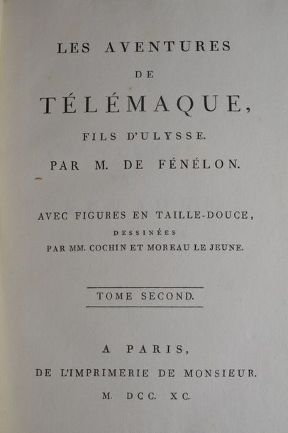 null FÉNELON. Les Aventures de Télémaque, fils d'Ulysse. Paris, De l'Imprimerie de...