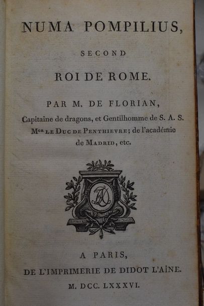null FLORIAN. Numa Pompilius, second roi de Rome. Paris, De l'Imprimerie de Didot...