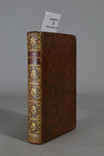 null MARMONTEL (Jean-François). Bélisaire. Paris, Merlin, 1767. In-12, veau marbré...