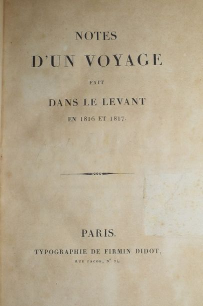 null FIRMIN-DIDOT (Ambroise). Notes d'un voyage fait dans le Levant en 1816 et 1817....