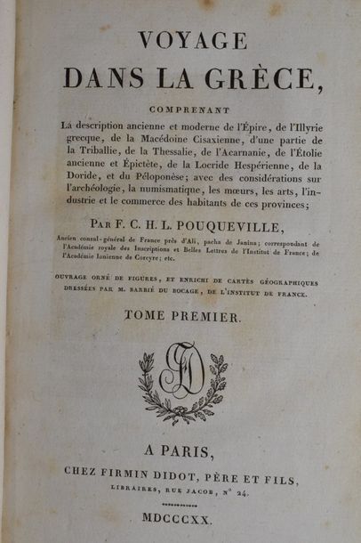 null POUQUEVILLE. Voyage dans la Grèce [...]. Paris, Firmin Didot, 1820-1821. 5 volumes...