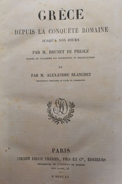 null UNIVERS PITTORESQUE (L’). — BRUNET DE PRESLE et BLANCHET. Grèce. Depuis la conquête...