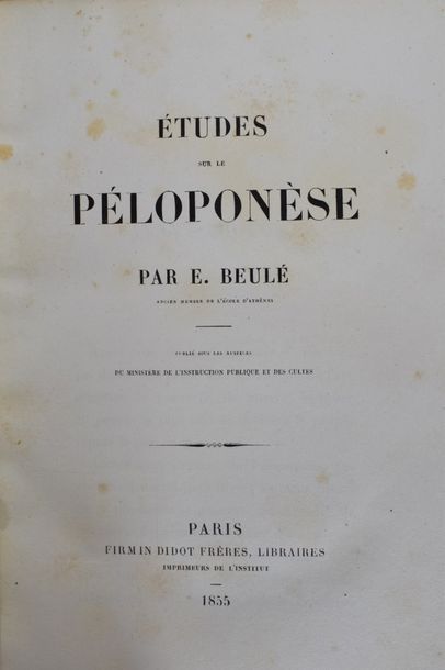 null BEAUX-ARTS. — BEULÉ (Charles). Études sur le Péloponnèse. Paris, Firmin Didot...