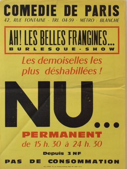 null COMEDIE DE PARIS. Affiche CIRCA 1960.

Ah ! Les belles frangines... Burlesque...