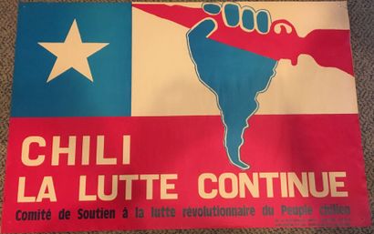 null Ensemble de trois affiches :

CHILI LA LUTTE CONTINUE

Comité de soutien à la...