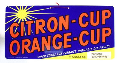 null Citron - Cup Orange - Cup. Carton publicitaire. Super sodas aux extraits naturels...