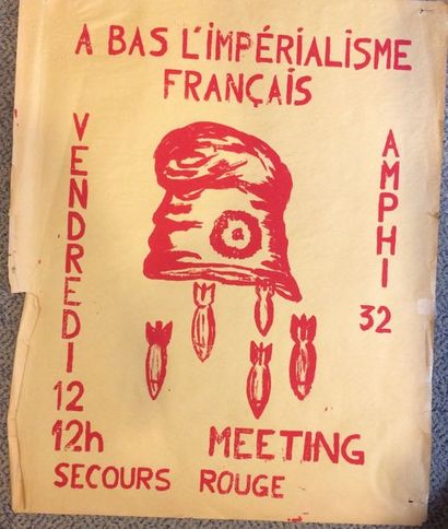null Ensemble de trois affiches :

A BAS L'IMPERIALISME FRANCAIS - MEETING VENDREDI...