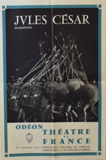 null ODEON THEATRE DE FRANCE. Affiche CIRCA 1960.

Jules César Shakespeare. Photo...