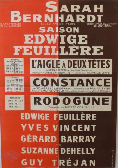 null THEATRE DU CHATELET. Affiche CIRCA 1960.

Sarah Bernard saison Edwige Feuillière

L'aigle...