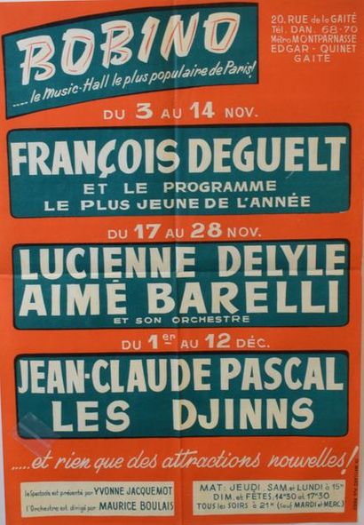 null BOBINO le music-hall le plus populaire de Paris. Affiche CIRCA 1960.

Du 3 au...