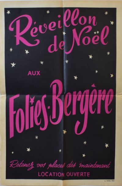 null FOLIES-BERGERES. Affiche CIRCA 1950.

" Réveillon de Noël aux Folies-Bergères...