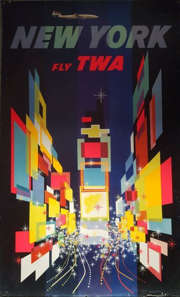 null [ Compagnie aérienne ] [ TWA ]

NEW YORK fly TWA d'après David. Litho in U.S.A....
