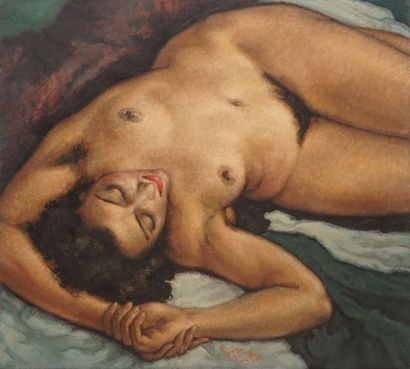 null GUINEGAULT Georges, 1893-1982

Nu alangui, 1948

huile sur toile

signée et...
