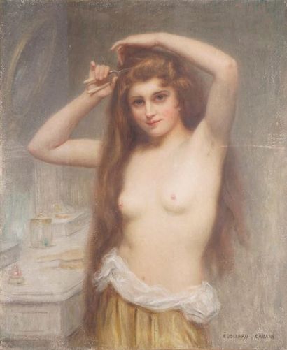 null 
CABANE Édouard, né en 1857


Jeune rousse à sa toilette


huile sur toile


signée...