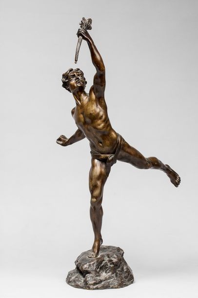 null LEMOYNE, XIXe siècle

Coureur au flambeau

bronze à patine médaille (flambeau...