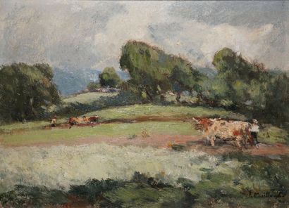 null MAILLAUD Fernand, 1863-1948

Vache au pré - Cheval à la barrière

huile sur...