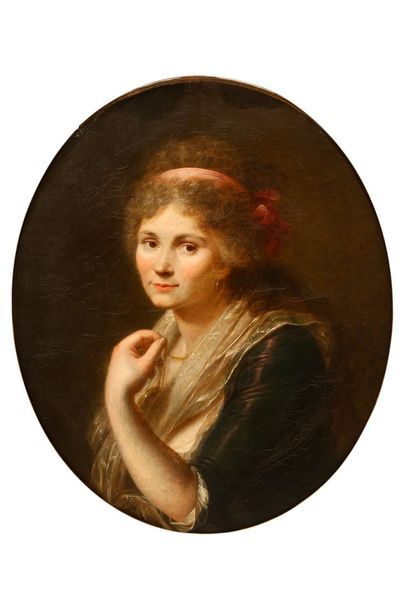 null ECOLE FRANCAISE Seconde moitié du XVIIIe siècle 



Portrait de femme en buste,...