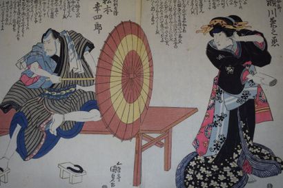 null Utagawa Kunisada (1786-1865):



Diptyque oban tate-e, partie de triptyque,...