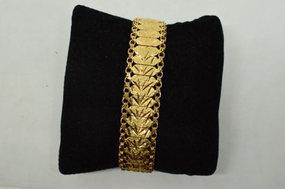 Bracelet ruban en or jaune 18K (750) articulé...