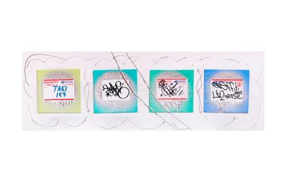 Taki 183 & Co Taki 183 & Co
Sans Titre
Stickers signés et techniques mixtes sur toile
30...