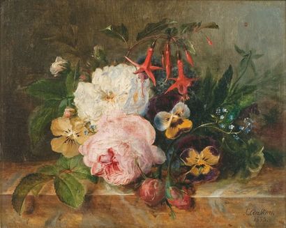 Louis Aristide Léon CONSTANS (Ecole Française, première moitié du XIXe siècle) 1-Bouquet...