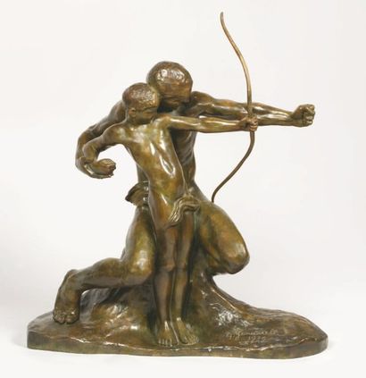 Amedeo GENNARELLI, XIXe-XXe siècle L'éducation du jeune archer, 1930 Important groupe...