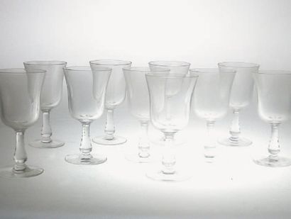 null Série de 20 verres Jess en cristal uni clair, 135mm. 